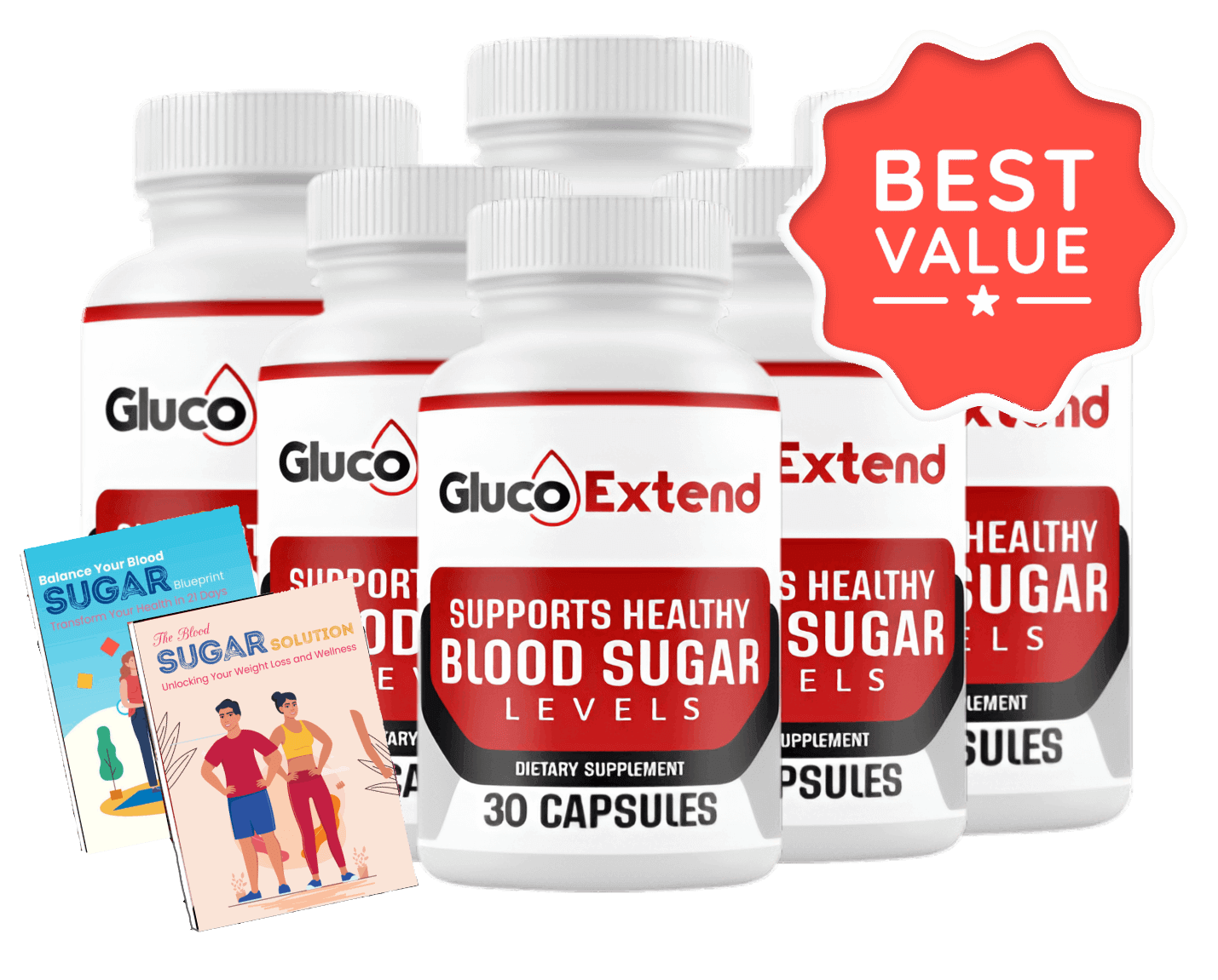Gluco Extend 6 bottles with free bonuses - 180 day supply best value